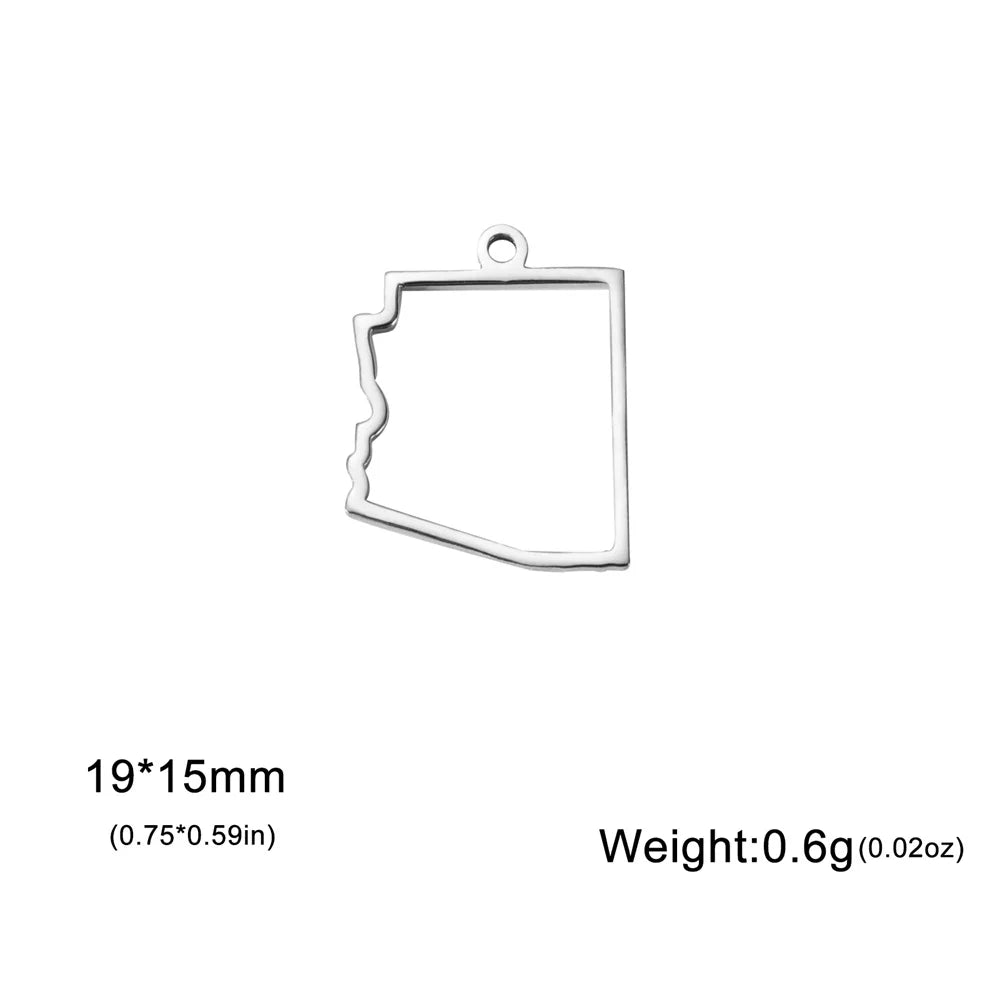 My Shape United States Map Pendent for Bracelet Necklace