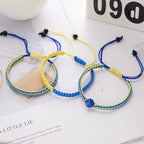 Handmade Blue & Yellow Ukraine Country Peace Love Bracelet