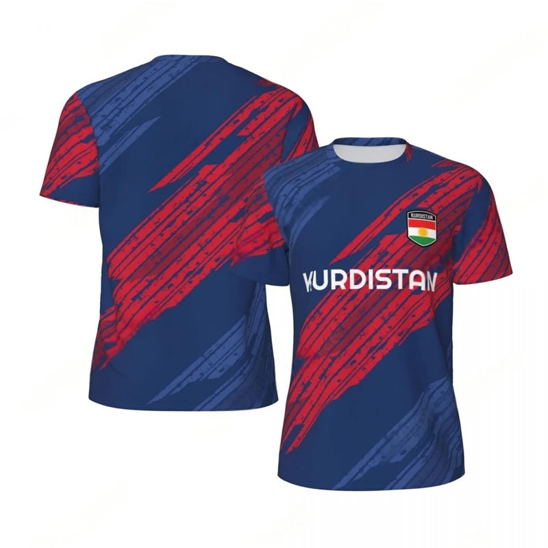Kurdistan Flag Graphic Football T Shirts