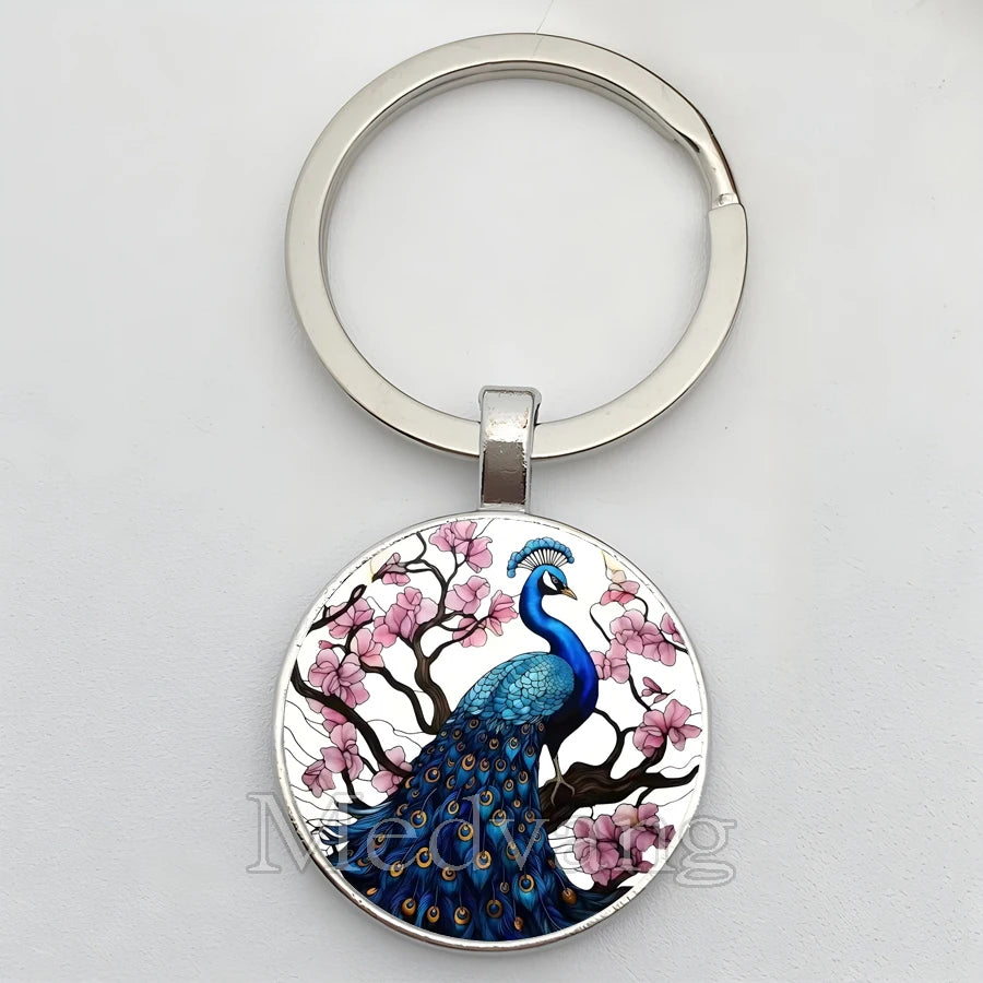 Beautiful Colorful Peacock Keychain