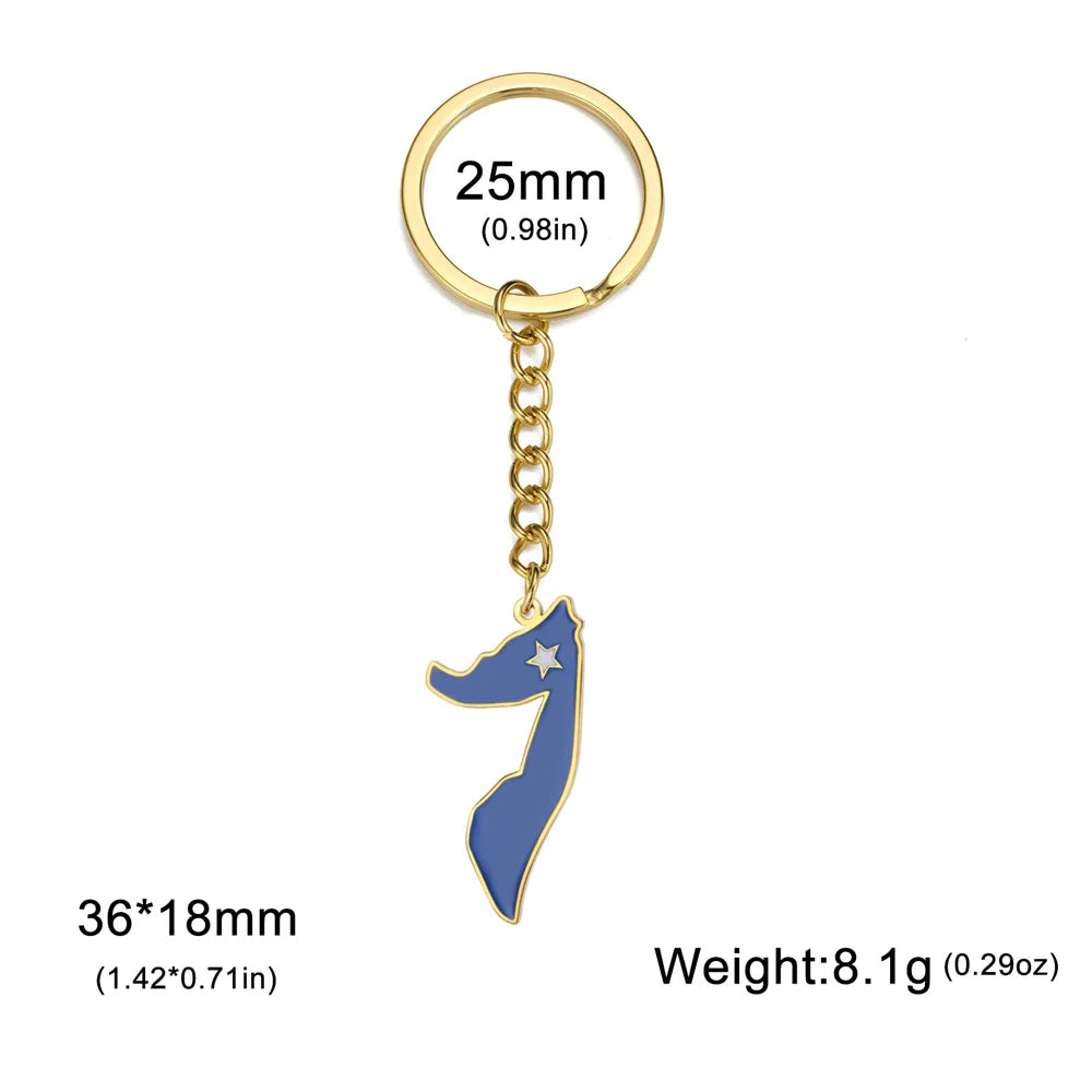 Eueavan Somali Map Pendant Keychains