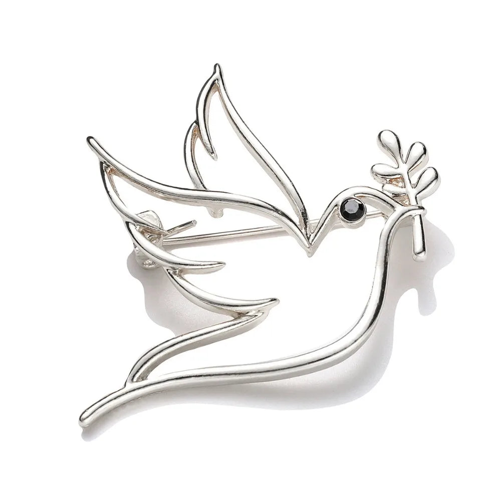 Simple Hollow Olive Branch Peace Dove