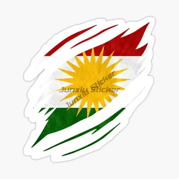 Kurdistan Map National Flag and Emblem Sticker