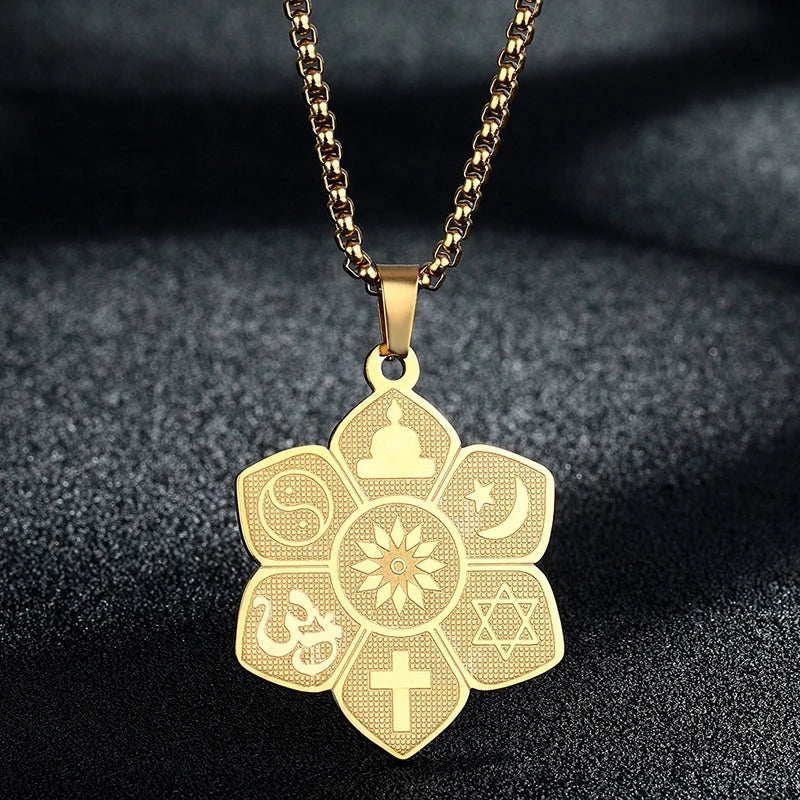 Engraved Star Pendant Necklace