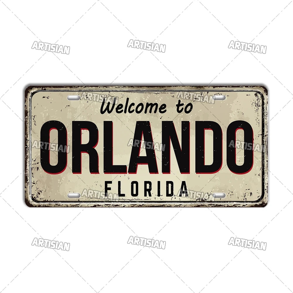 Welcome To USA City Car Plate