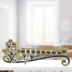Hanukkah Hand Painted Enamel Menorah Candelabra Chanukah