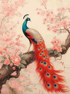 Frameless Peacock Painting