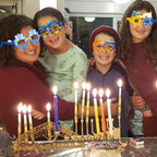 8PCS Hanukkah Themed Cardboard Glasses Hanukkah Party Decorations