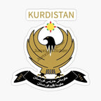 Kurdistan Map National Flag and Emblem Sticker