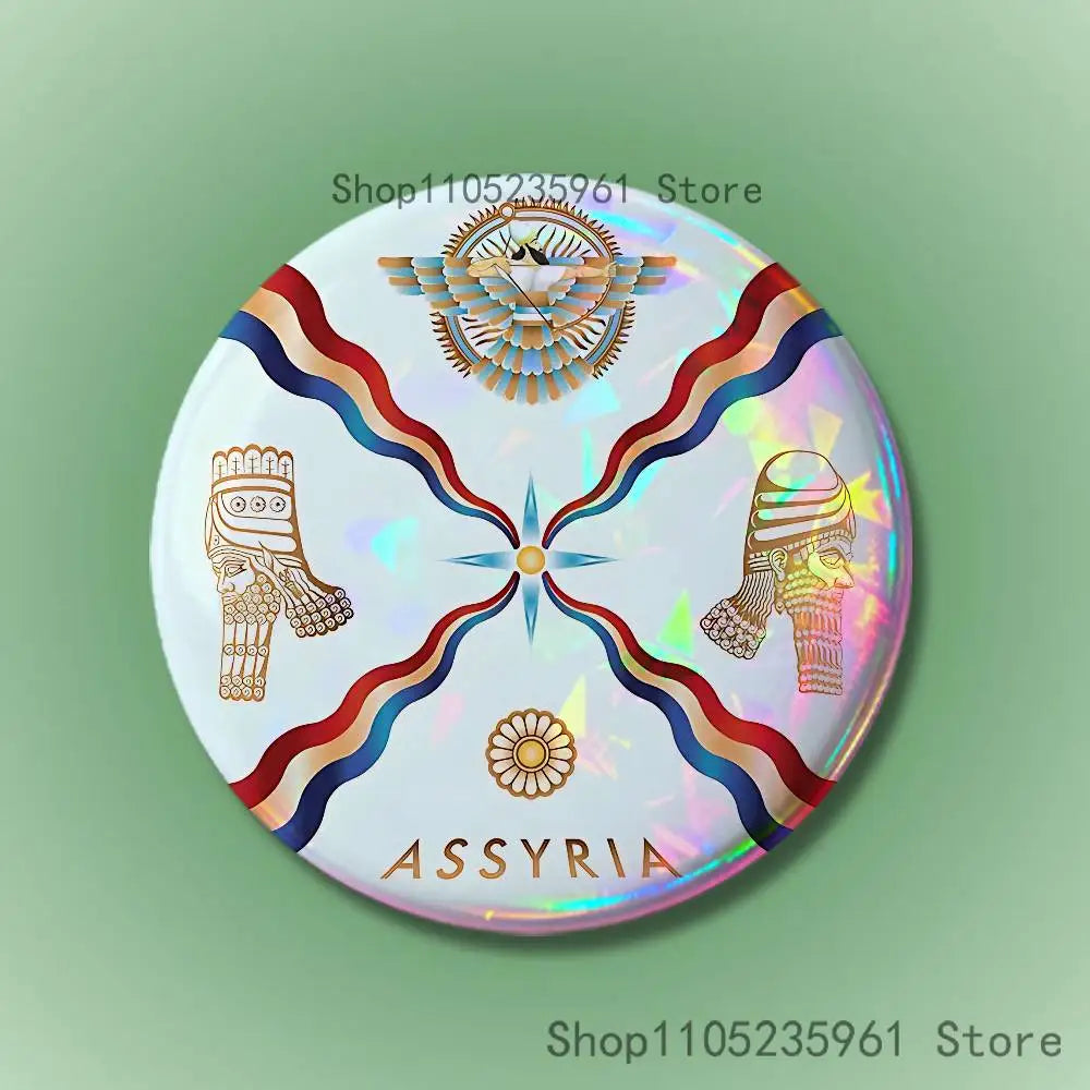 Assyrian Colossal Lamassu Flag Custom Badges