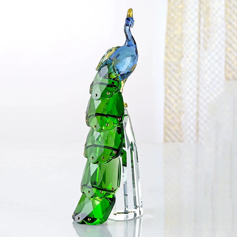 Crystal Peacock Sculpture Ornament