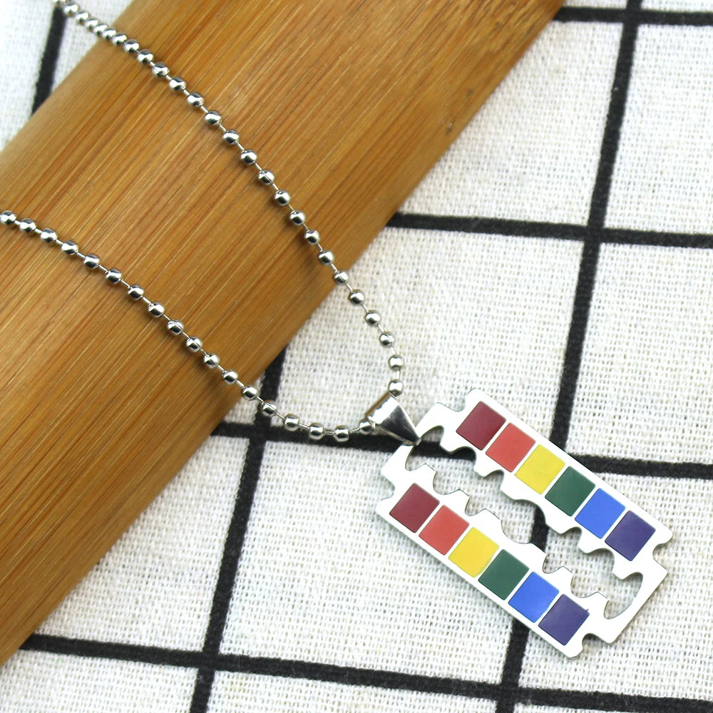 LGBTQ Rainbow Puzzle Couple Necklace