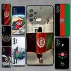 جراب هاتف علم أفغانستان لأجهزة سامسونج S25,S24,S21,S22,S23,S30,Ultra,S20,Plus,Fe,Lite,Note,10,9,5G غطاء أسود