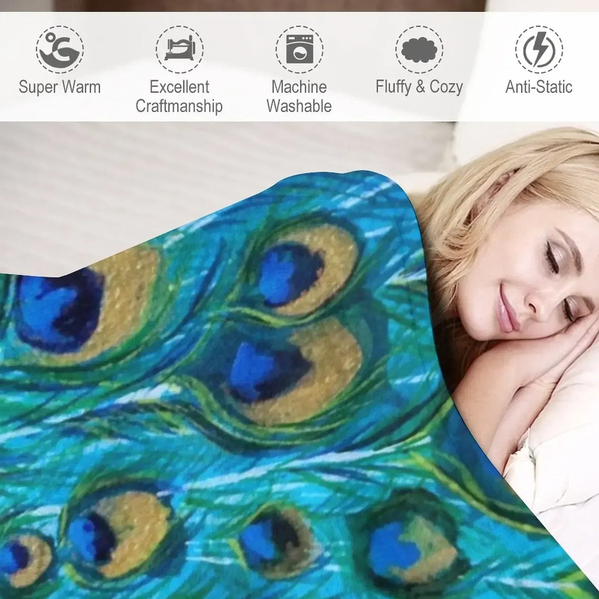 Peacock Full Glory Throw
