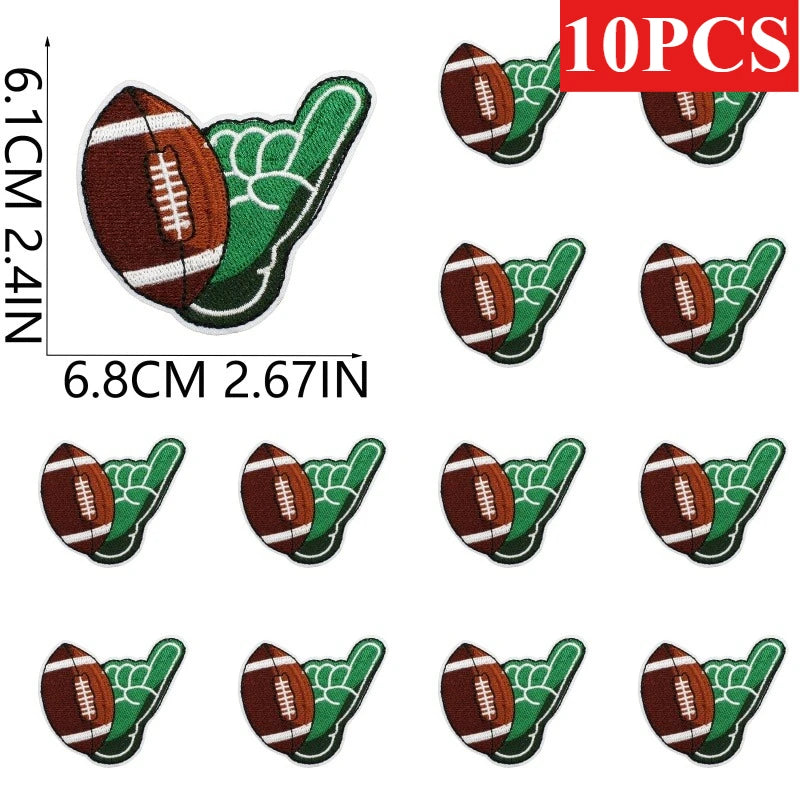 10/12PCS  Wholesale Embroidery Patches Rugby for Clothing