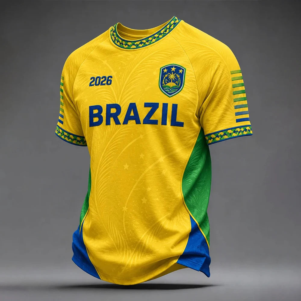 Brazil Flag Retro Soccer Jersey