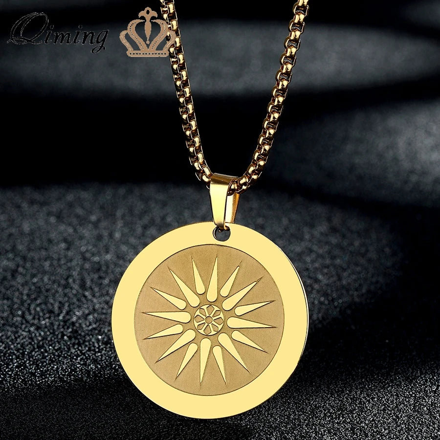 Engraved Star Pendant Necklace