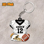 Personalized 2D Flat American Football Keychain
