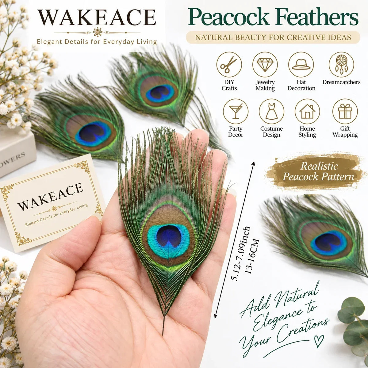 Artificial peacock feathers