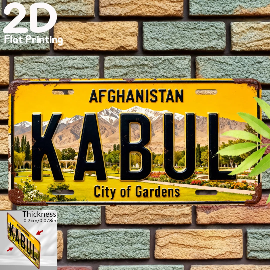KABUL City of Gardens License Plate