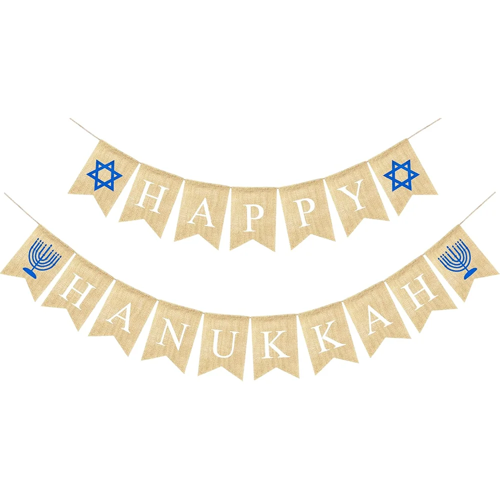 Happy Hanukkah Banner for Garland Bunting Chanukah Festival Party