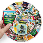 United States Travel City Map Stickers