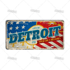USA License Plate Landmark Metal Sign