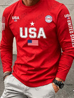 USA Flag Long Sleeve T-shirt