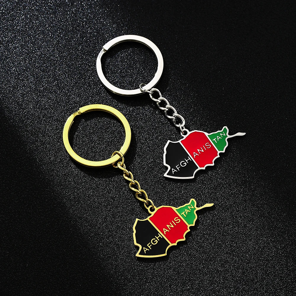 Afghanistan Map Flag Key Chain