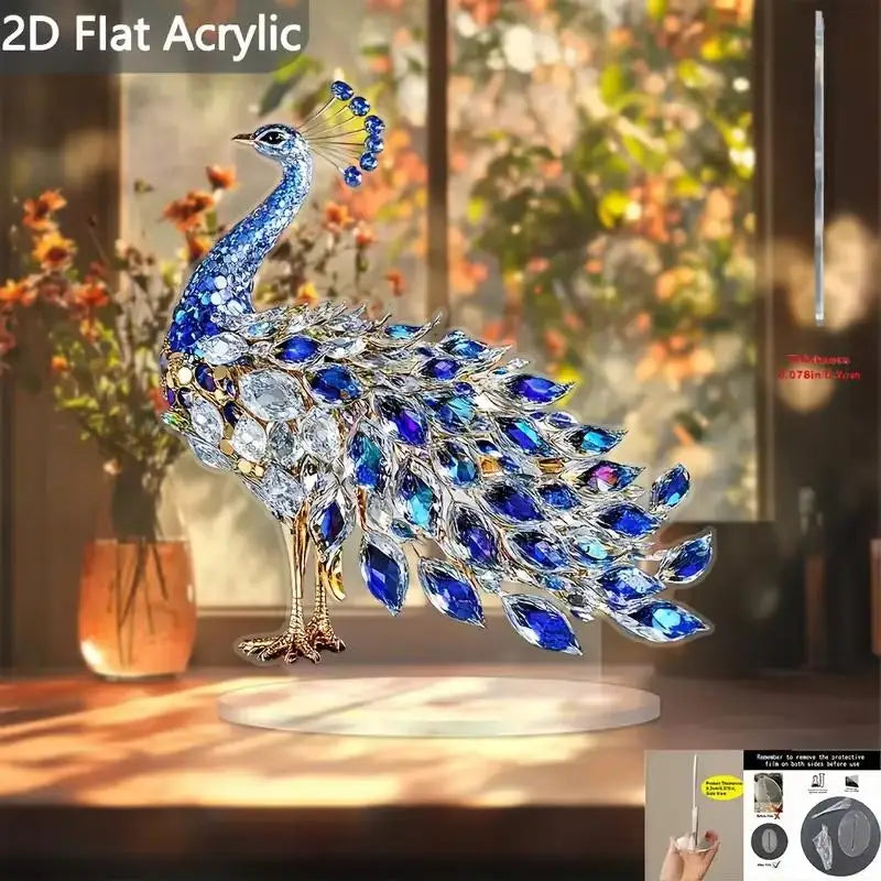 Gorgeous Crystal Peacock Figurine