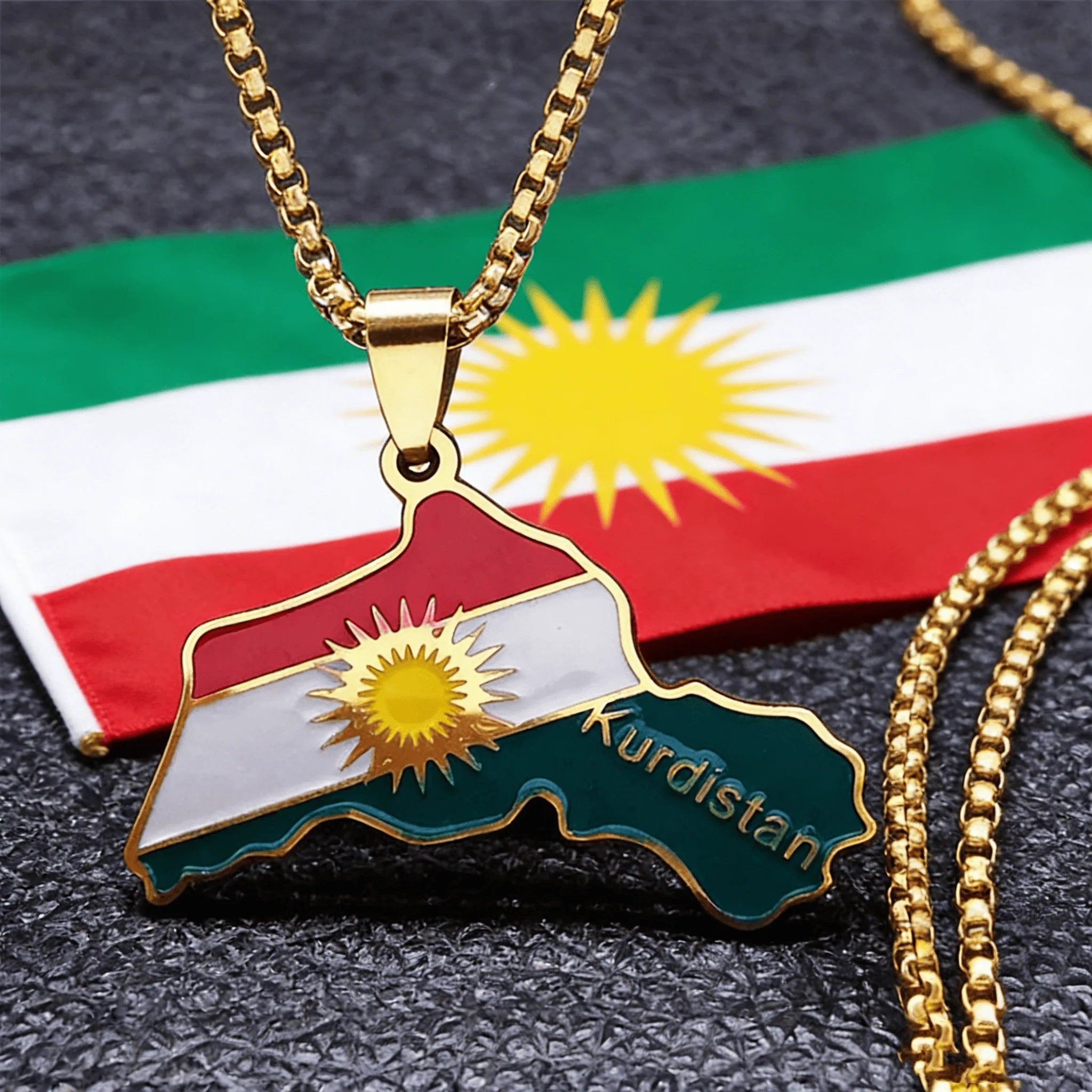 Kurdistan Region Map Necklace