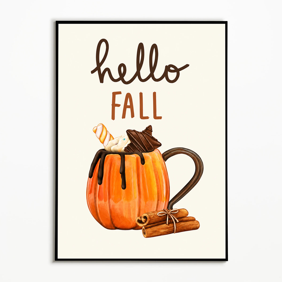 1PC Autumn Pumpkin Spice Latte Poster