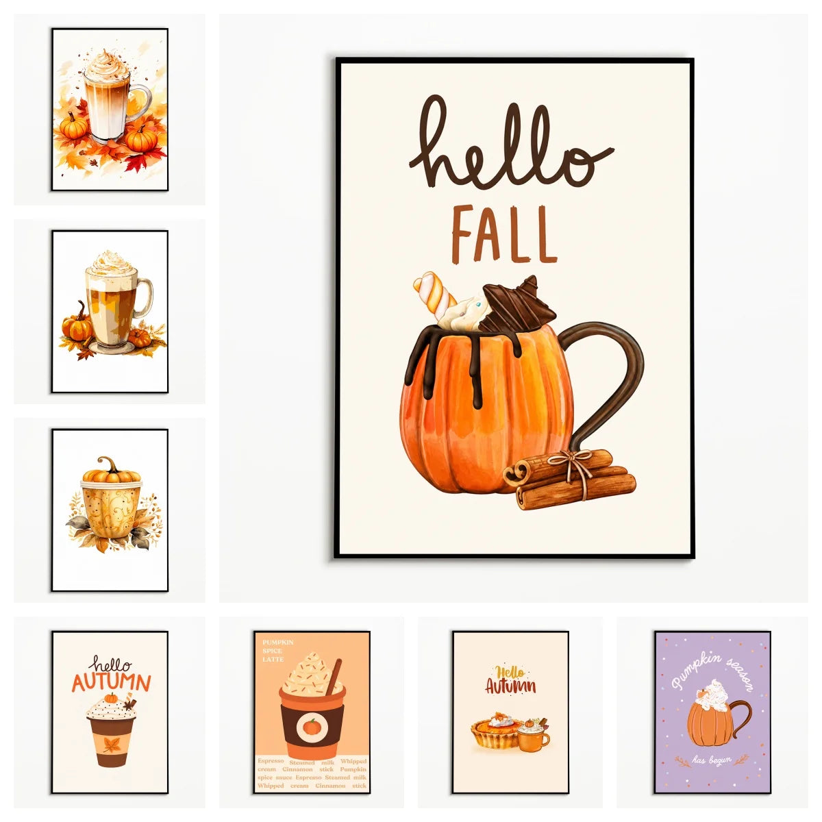 1PC Autumn Pumpkin Spice Latte Poster