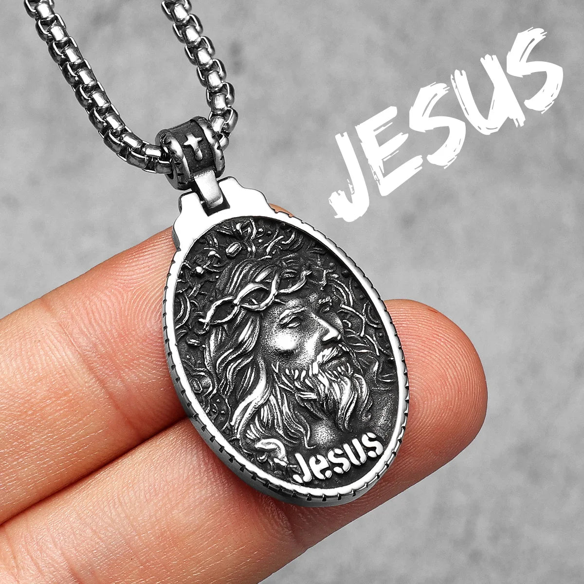 Jesus Heart Cross Necklaces Pendant Chain