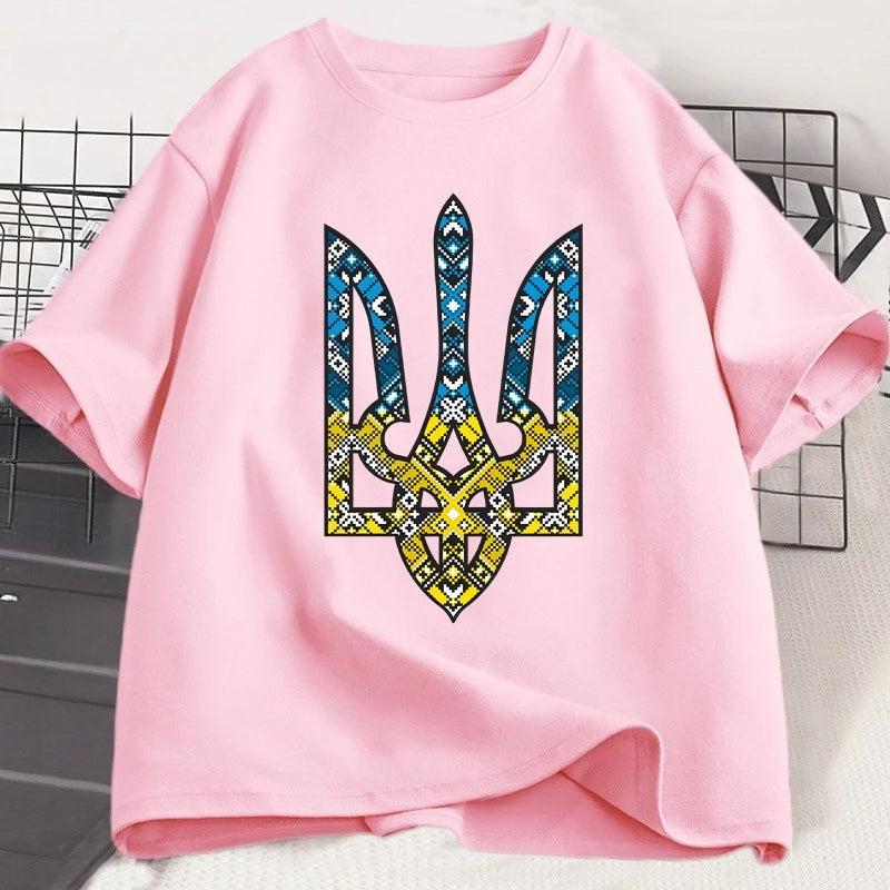 Ukraine Emblem Printed T-shirt O-Neck