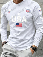 USA Flag Long Sleeve T-shirt