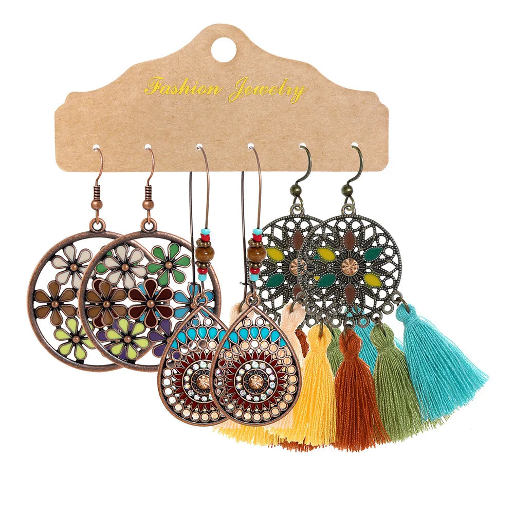 Vintage Ethnic Dangle Hanging Drop Earrings