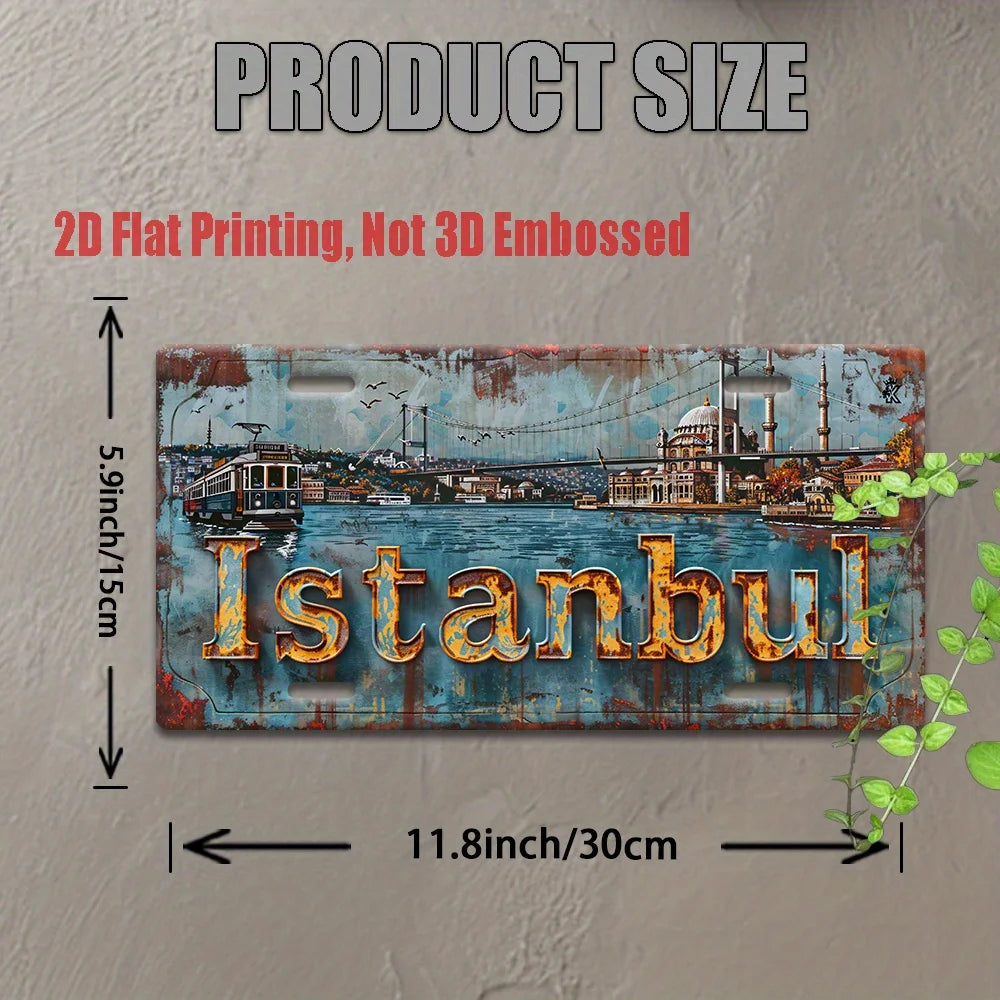 Vintage Metal Sign, ISTANBUL