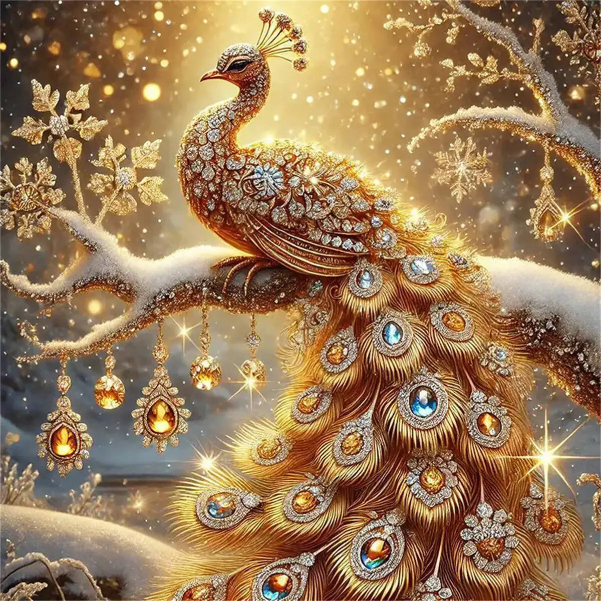Golden Peacock Art