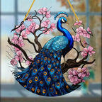 Colorful Peacock Sun Catcher-Indoor/Outdoor