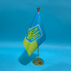 SKY FLAG مكتب علم صغير علم الرئاسة الأوكرانية 14x21 سم بوليستر علم أوكرانيا الوطني زينة مكتب أعلام