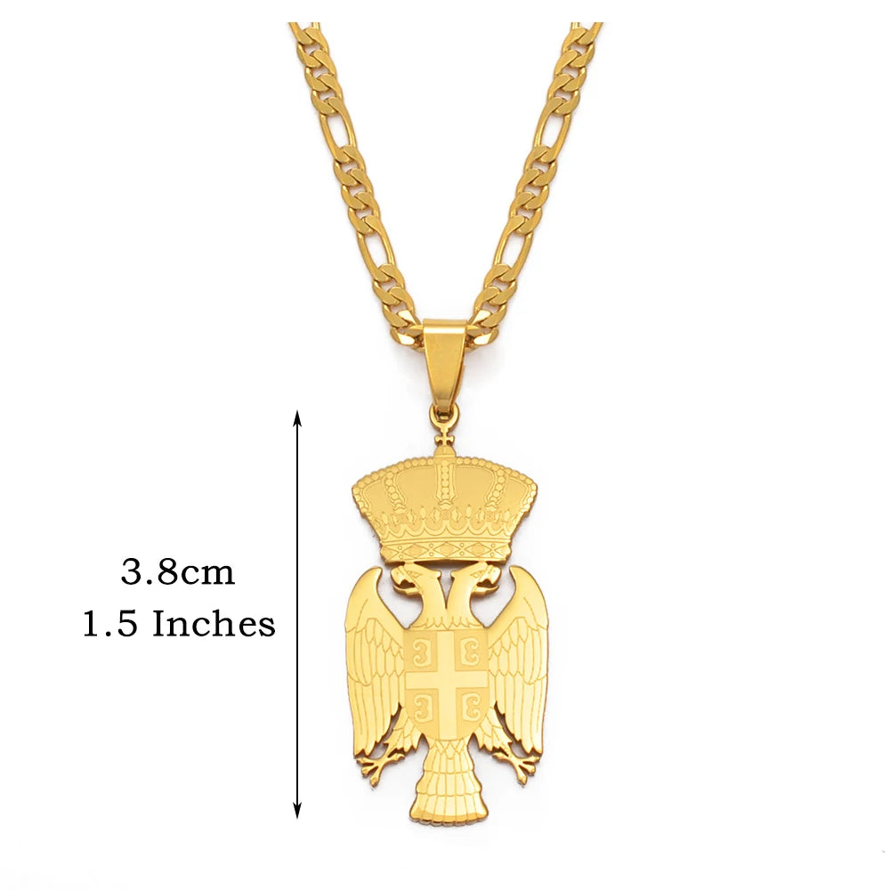 Republic of Serbia Eagle Pendant Necklaces