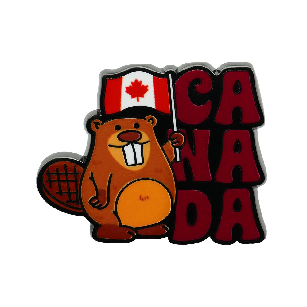 Canadian Beaver Canada Day Maple Leaf Flag Enamel Pin Cute Animal Lapel Brooch Badge Backpack Hat Clothing Accessories Jewelry