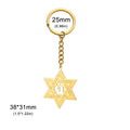 Star of David Hebrew Chai Symbol Keychain