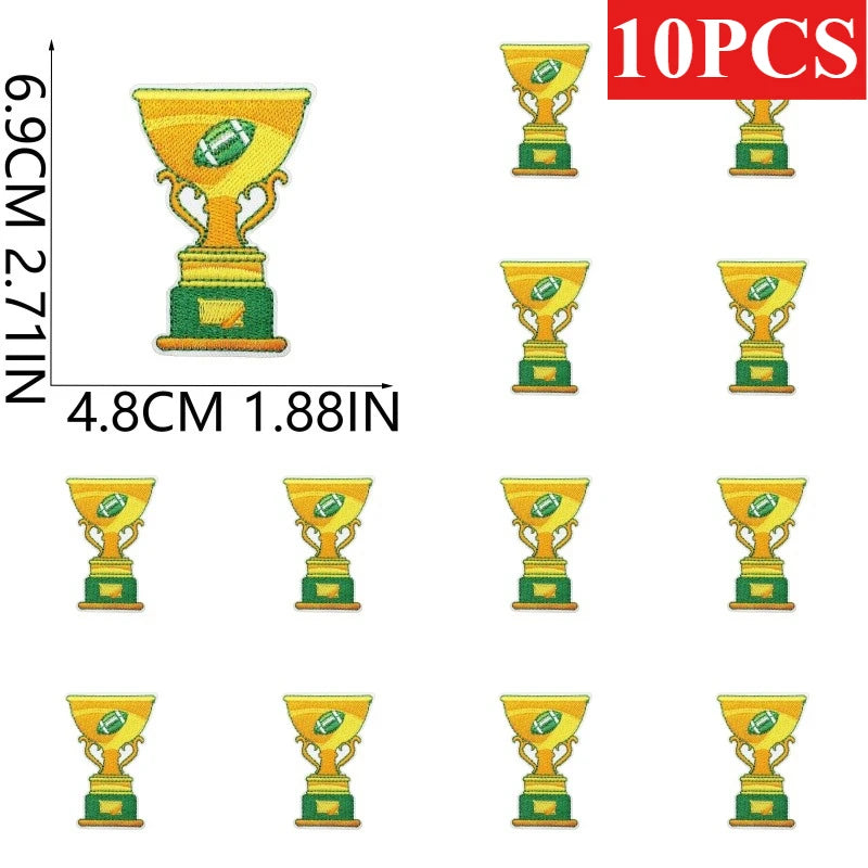 10/12PCS  Wholesale Embroidery Patches Rugby for Clothing