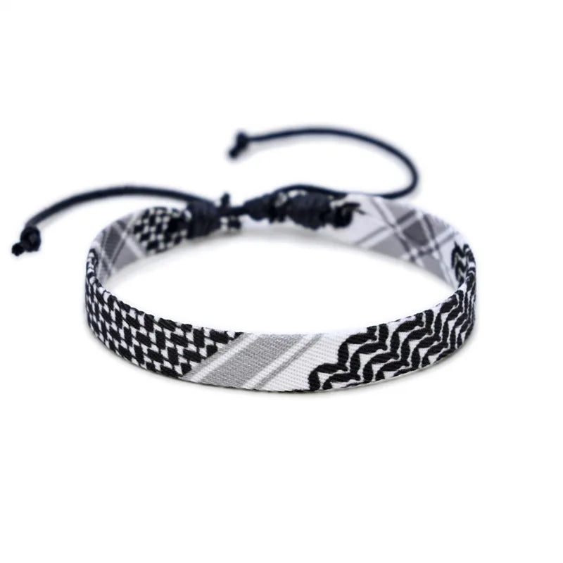 Multicolor Sizes Weave Kufiya Patterns Bracelets