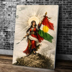 Kurdish Flag Map Poster