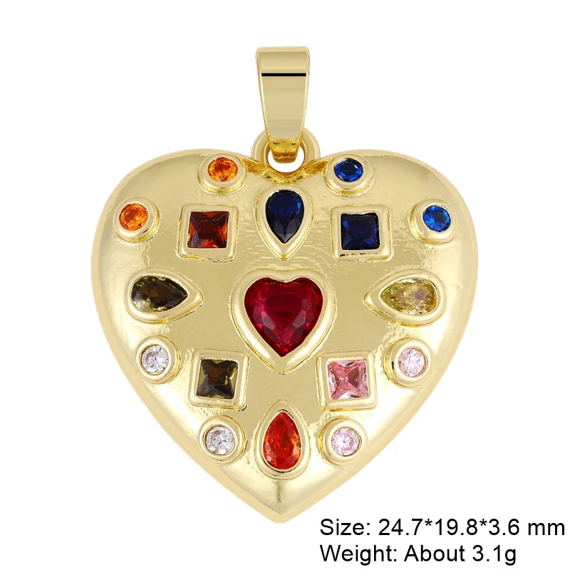 Gold Plated Handmade Colorful Star Of David Charms