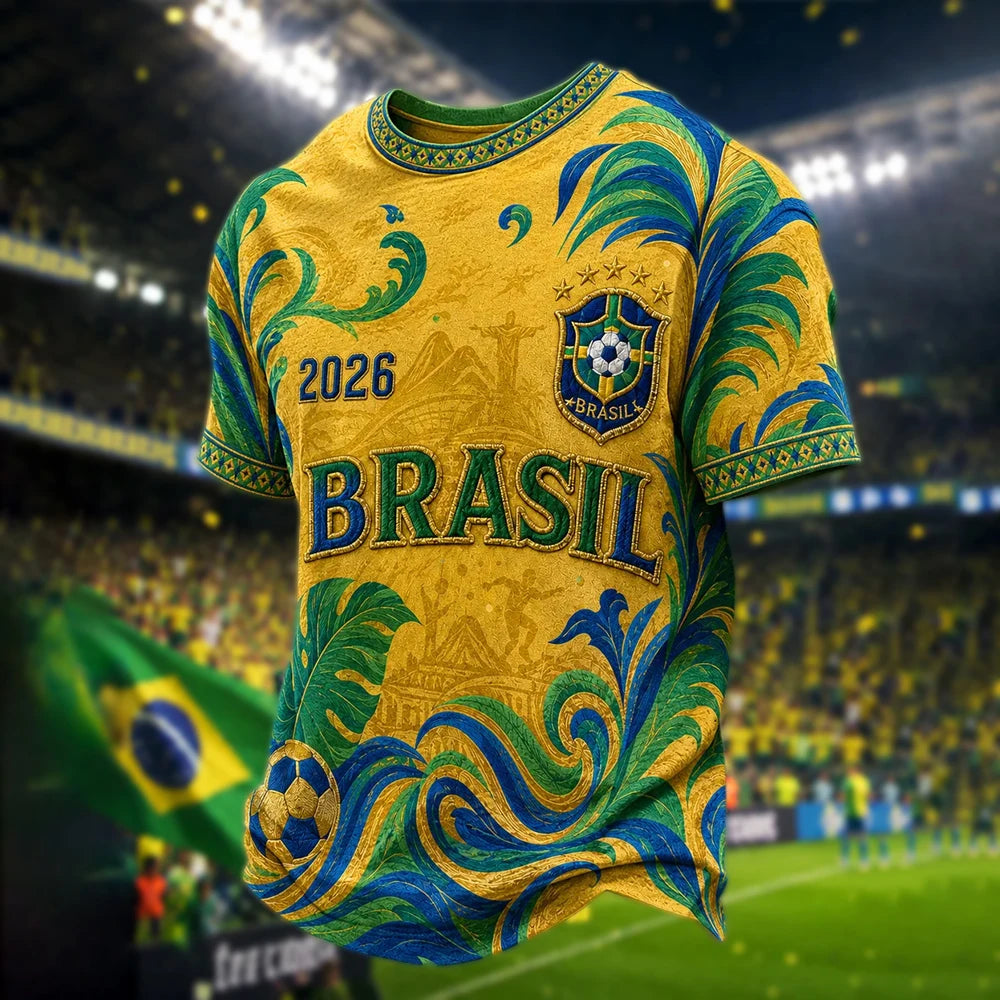 Brazil Flag Retro Soccer Jersey