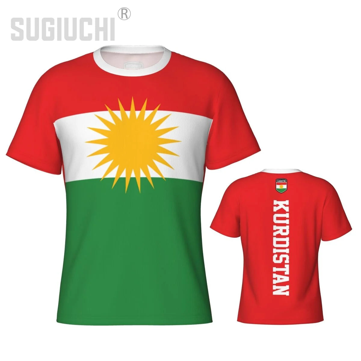 Tight Sports T-shirt Kurdistan Flag